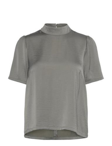 Mschminara Maluca 2/4 Top Tops Blouses Short-sleeved Grey MSCH Copenha...