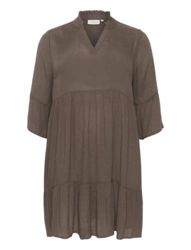 Kcmariana Ami Dress Lyhyt Mekko Brown Kaffe Curve