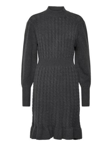 Vmvera Ls Short Knit Dress Vma Lyhyt Mekko Grey Vero Moda