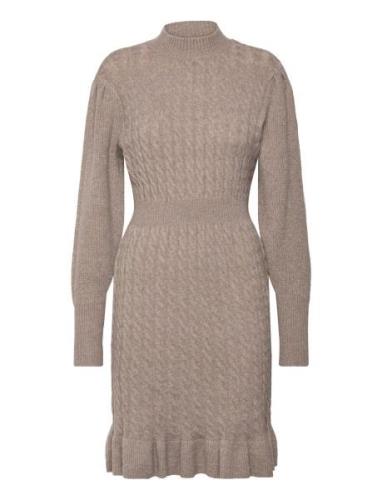 Vmvera Ls Short Knit Dress Vma Lyhyt Mekko Brown Vero Moda