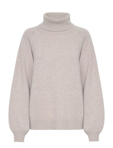 Manzigz Wool Rollneck Tops Knitwear Turtleneck Beige Gestuz