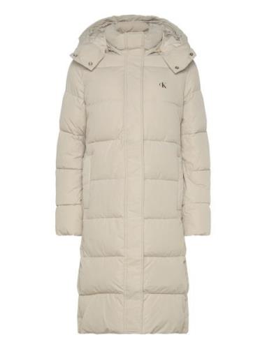 Monologo Non Down Long Puffer Topattu Pitkä Takki Beige Calvin Klein J...