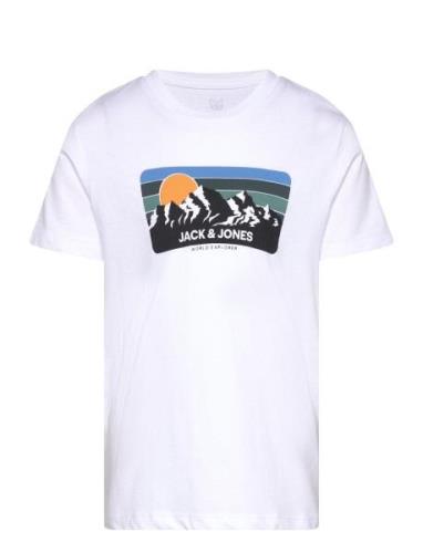 Jjpeak Tee Ss Crew Neck Jnr Tops T-shirts Short-sleeved White Jack & J...