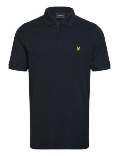 Zip Polo Shirt Tops Polos Short-sleeved Black Lyle & Scott