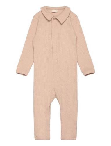 Romper Ls Rib Pitkähihainen Body Pink Fixoni