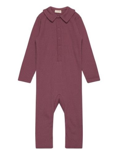 Romper Ls Rib Pitkähihainen Body Burgundy Fixoni