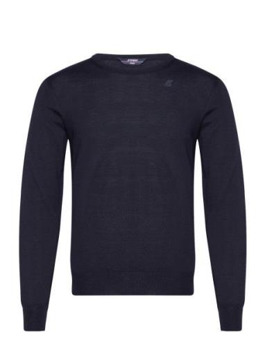 Sebastien Merino Tops Knitwear Round Necks Navy K-Way