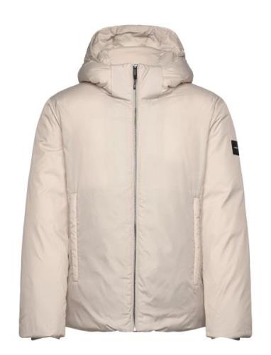 Non Quilt Padded Hooded Jacket Villakangastakki Pitkä Takki Cream Calv...