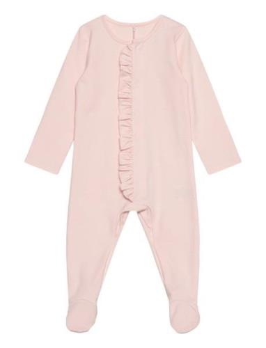 Baby Frilla Full Bodysuit Pitkähihainen Body Pink Gugguu