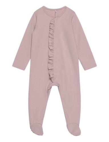 Baby Frilla Full Bodysuit Pitkähihainen Body Pink Gugguu