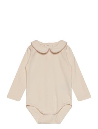 Body Ls W. Collar Bodies Long-sleeved Cream Fixoni