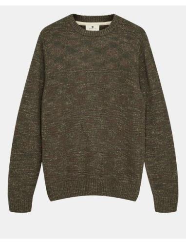 Aksune Space Yarn Crew Neck Tops Knitwear Round Necks Khaki Green Aner...