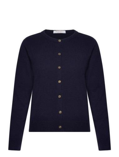 O-Neck Cardigan Tops Knitwear Cardigans Navy BUSNEL