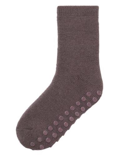 Nmfwaksi Wo/Bl Terry Sock W/Non Skid Sukat Brown Name It