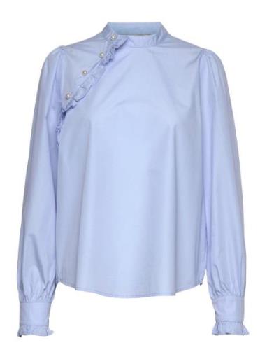 Culio Iris Blouse Tops Blouses Long-sleeved Blue Culture