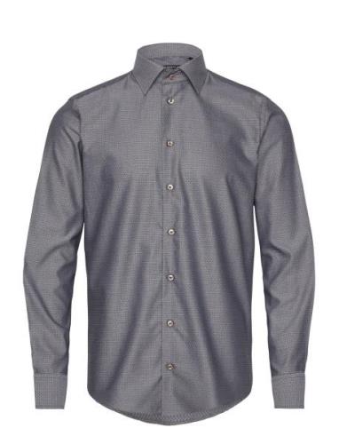 Weaved Pattern Tops Shirts Business Grey Bosweel Shirts Est. 1937