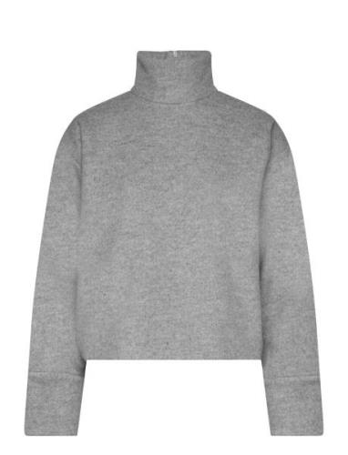 2Nd Francisca - Heavy Wool Tops Knitwear Turtleneck Grey 2NDDAY