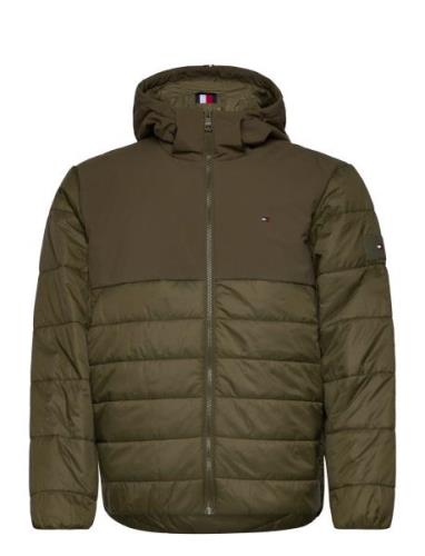 Cl Mixed Media Hooded Jacket Vuorillinen Takki Topattu Takki Khaki Gre...