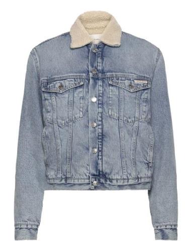 Regular Sherpa Denim Jacket Farkkutakki Denimtakki Blue Calvin Klein J...