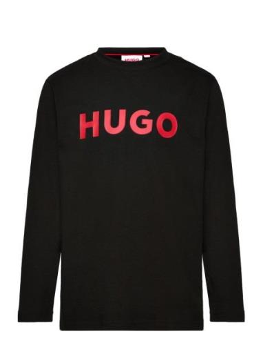 Long Sleeve T-Shirt Tops T-shirts Long-sleeved T-shirts Black Hugo Kid...