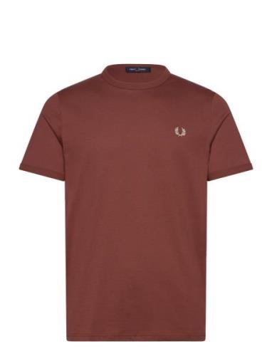 Ringer T-Shirt Tops T-shirts Short-sleeved Brown Fred Perry