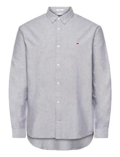 Tjm Entry Reg Oxford Shirt Ext Tops Shirts Casual Grey Tommy Jeans