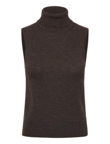 Turtleneck Vest Vests Knitted Vests Brown Filippa K