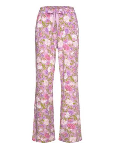 Pant Jersey Str Flower Pyjamahousut Olohousut Pink Hunkemöller