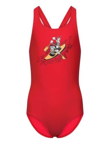 Adidas Disney Mickey & Friends Swim Suit Uimapuku Uima-asut Red Adidas...