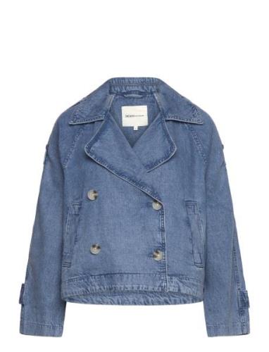 Short Denim Trench Farkkutakki Denimtakki Blue Tom Tailor