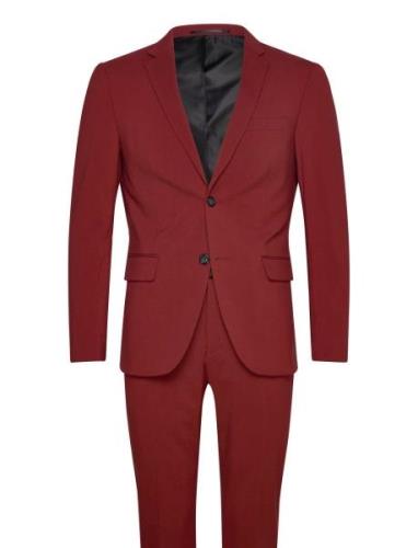 Plain Mens Suit - Normal Lenght Puku Burgundy Lindbergh