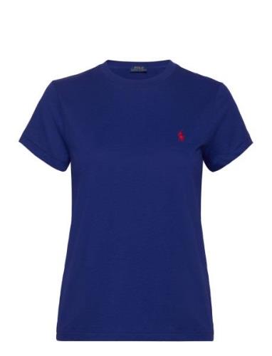 40/1 Cotton Jersey-Ssl-Tsh Tops T-shirts & Tops Short-sleeved Blue Pol...