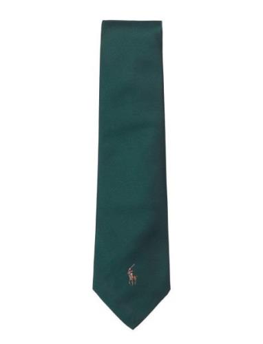 Polo Pony Silk Repp Tie Solmio Kravatti Green Polo Ralph Lauren