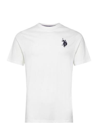 Kaleb Rel Sj Uspa M Tee Tops T-shirts Short-sleeved White U.S. Polo As...