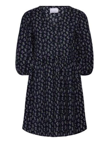 Farris Dress Seersucker Lyhyt Mekko Navy Noella