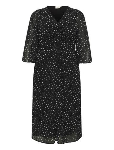 Kcsallie Dress Polvipituinen Mekko Black Kaffe Curve