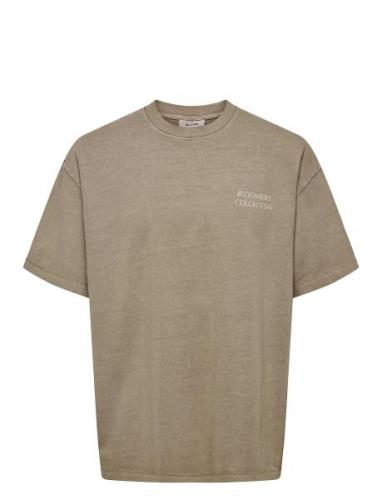 Onsaarav Life Ovz Ss Tee Tops T-shirts Short-sleeved Beige ONLY & SONS