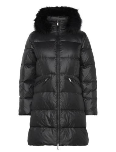 Mw Padded Real Down Coat Topattu Pitkä Takki Black Calvin Klein