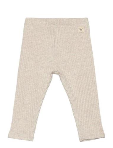 Cotton Ribbed Leggings Bottoms Leggings Beige Mango