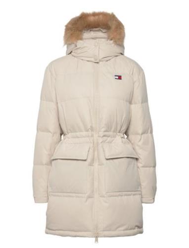 Tjw Midi Alaska Faux Fur Vuorillinen Takki Topattu Takki Cream Tommy J...