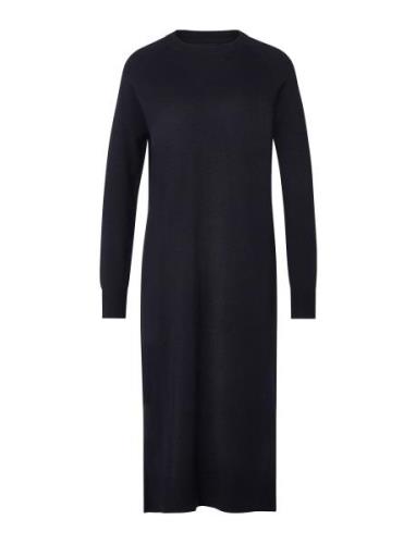 Ivana Cotton/Cashmere Blend Knitted Dress Maksimekko Juhlamekko Navy L...