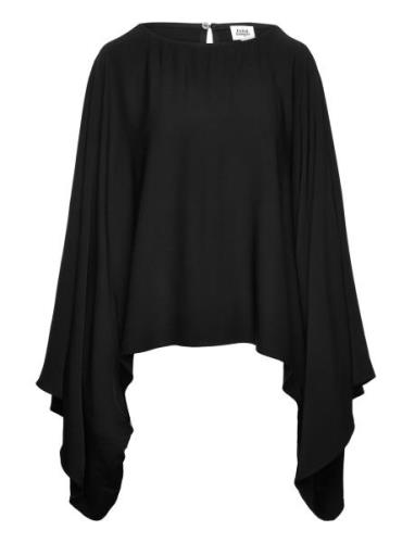 Klasia Satin Blouse Tops Blouses Long-sleeved Black Twist & Tango