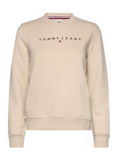 Tjw Reg Linear Crew Ext Tops Sweat-shirts & Hoodies Sweat-shirts Cream...