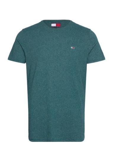 Tjm Xslim Jaspe C Neck Ext Tops T-shirts Short-sleeved Green Tommy Jea...