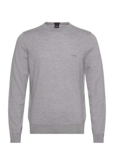 Botto-L Tops Knitwear Round Necks Grey BOSS