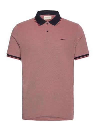 4-Col Oxford Ss Pique Tops Polos Short-sleeved Pink GANT