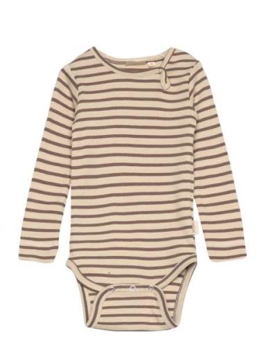 Body L/S Modal Striped Bodies Long-sleeved Multi/patterned Petit Piao