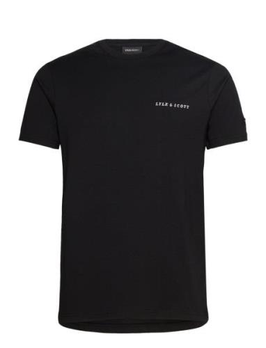 Embroidered T-Shirt Tops T-shirts Short-sleeved Black Lyle & Scott