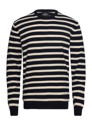 Eco Wool Karsten Stripe Knit Tops Knitwear Round Necks Navy Mads Nørga...