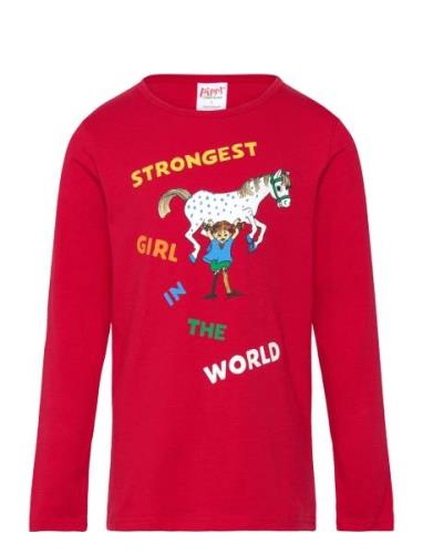 Strongest Girl Shirt Tops T-shirts Long-sleeved T-shirts Red Martinex